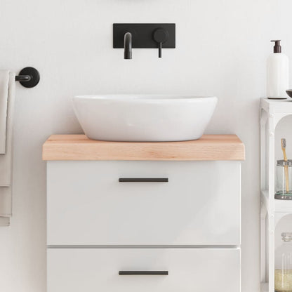Piano Bagno 60x30x(2-6) cm in Legno Massello Non Trattato