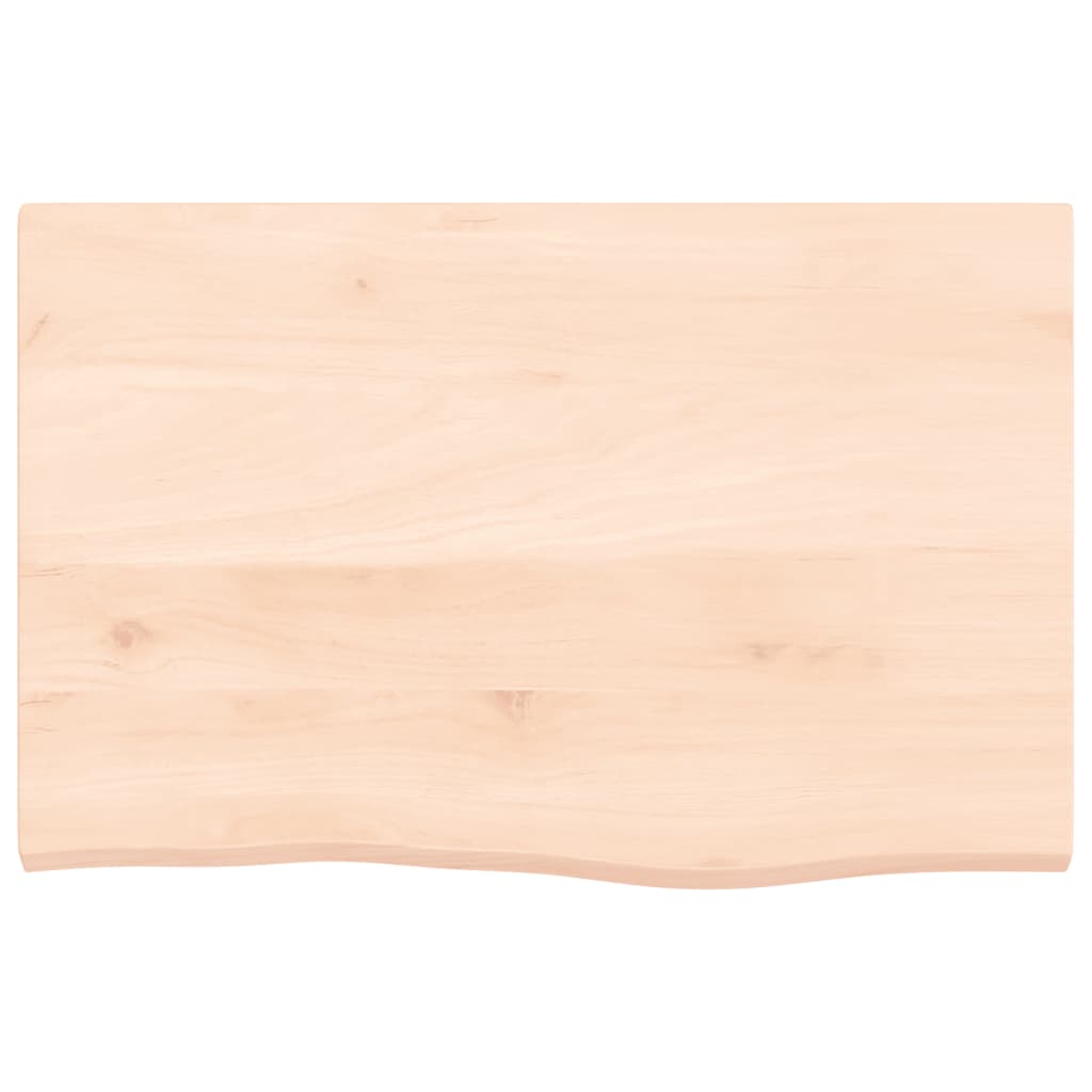 Piano Bagno 60x40x2 cm in Legno Massello Non Trattato