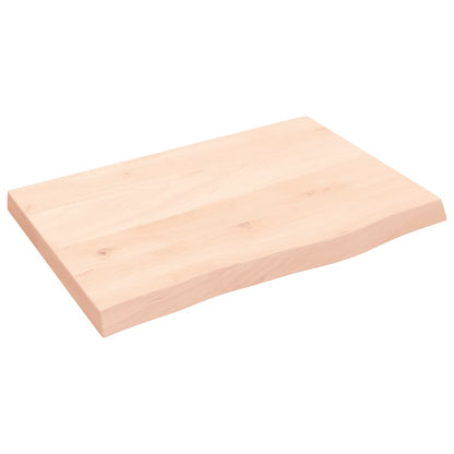 Piano Bagno 60x40x(2-4) cm in Legno Massello Non Trattato