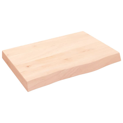 Piano Bagno 60x40x(2-6) cm in Legno Massello Non Trattato