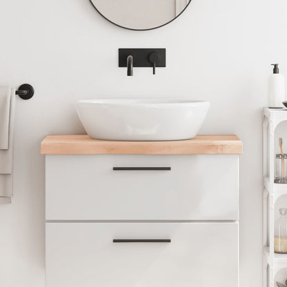 Piano Bagno 80x30x(2-6) cm in Legno Massello Non Trattato