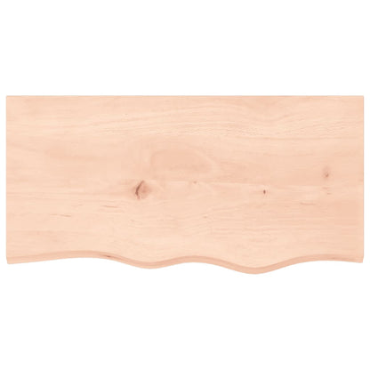 Piano Bagno 80x40x2 cm in Legno Massello Non Trattato
