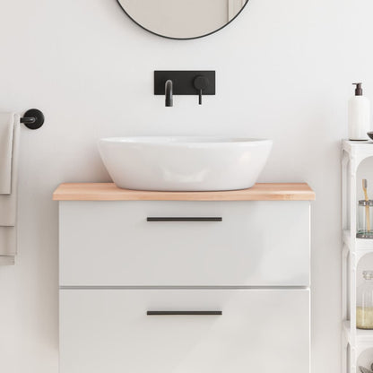 Piano Bagno 80x40x2 cm in Legno Massello Non Trattato