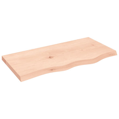 Piano Bagno 80x40x(2-4) cm in Legno Massello Non Trattato