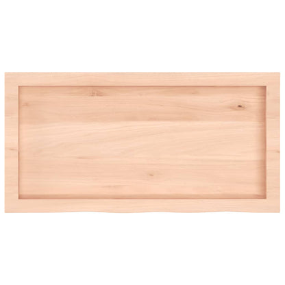 Piano Bagno 80x40x(2-4) cm in Legno Massello Non Trattato