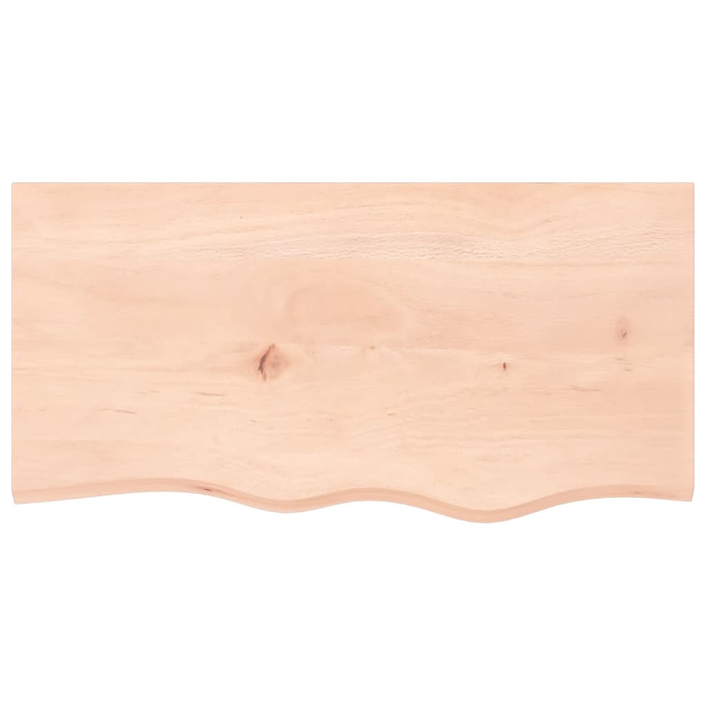 Piano Bagno 80x40x(2-6) cm in Legno Massello Non Trattato