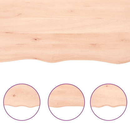 Piano Bagno 80x50x2 cm in Legno Massello Non Trattato