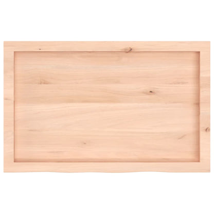 Piano Bagno 80x50x(2-4) cm in Legno Massello Non Trattato