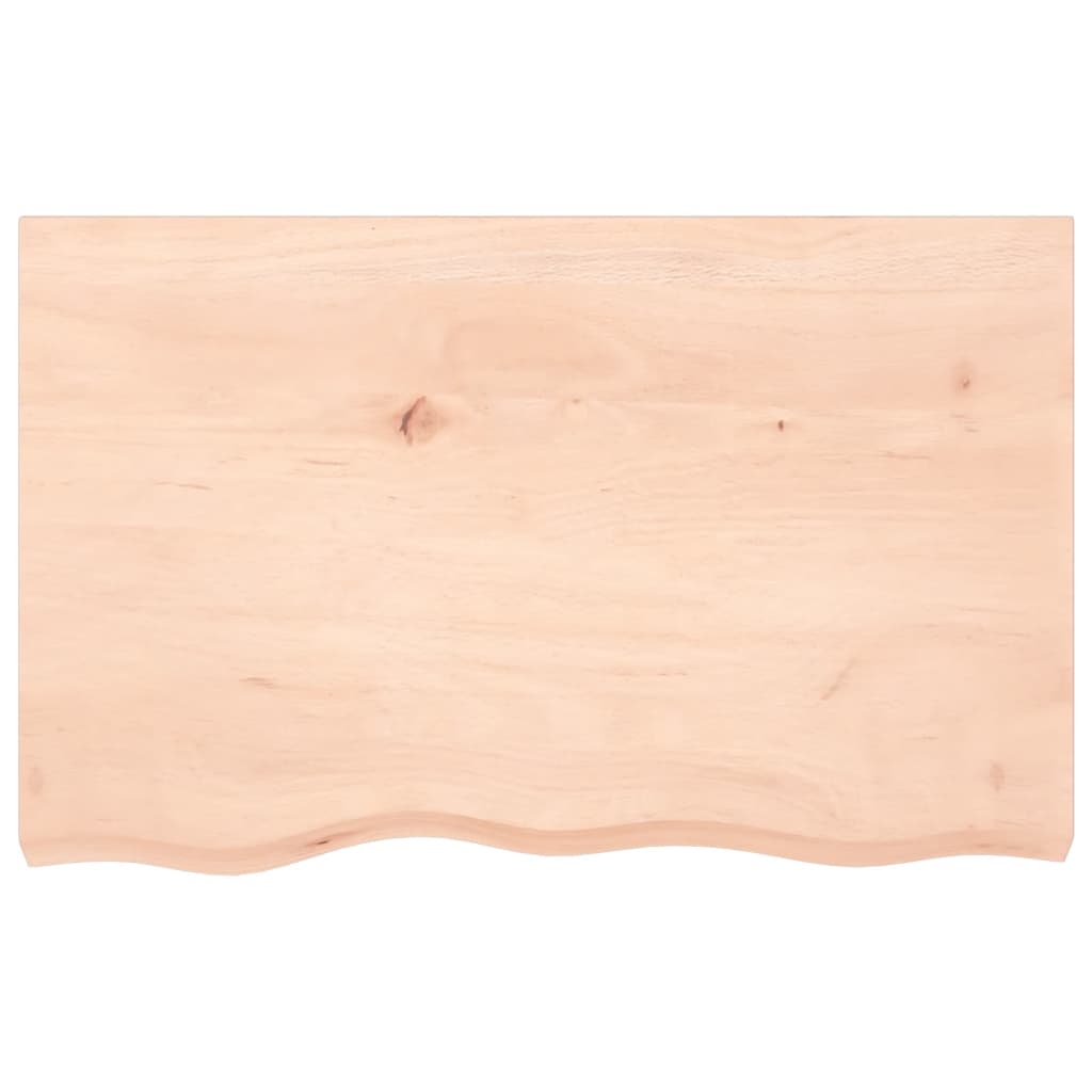 Piano Bagno 80x50x(2-6) cm in Legno Massello Non Trattato