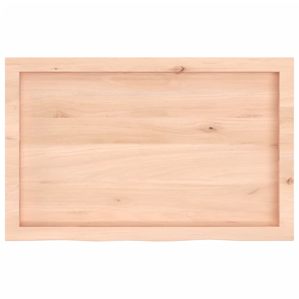 Piano Bagno 80x50x(2-6) cm in Legno Massello Non Trattato