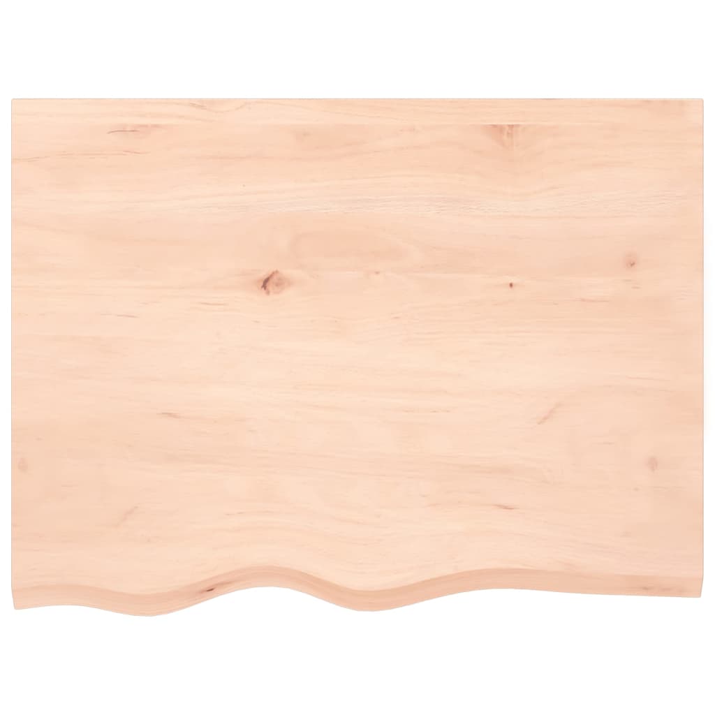 Piano Bagno 80x60x2 cm in Legno Massello Non Trattato