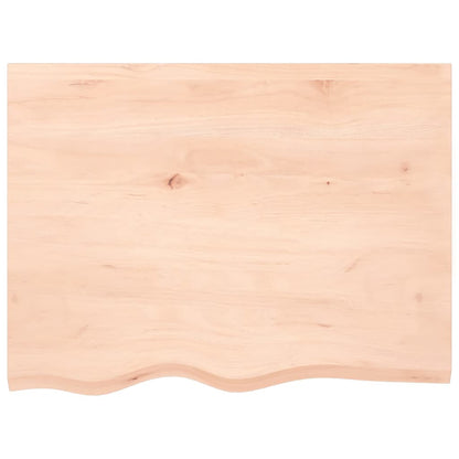 Piano Bagno 80x60x2 cm in Legno Massello Non Trattato