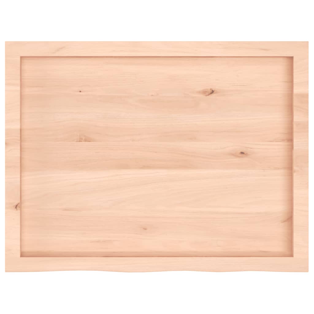 Piano Bagno 80x60x(2-4) cm in Legno Massello Non Trattato