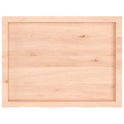 Piano Bagno 80x60x(2-4) cm in Legno Massello Non Trattato