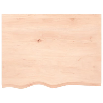 Piano Bagno 80x60x(2-6) cm in Legno Massello Non Trattato