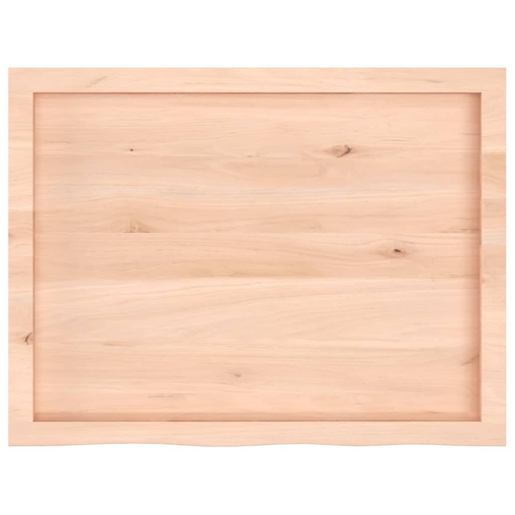 Piano Bagno 80x60x(2-6) cm in Legno Massello Non Trattato