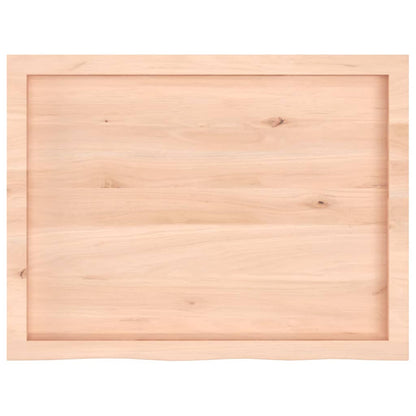 Piano Bagno 80x60x(2-6) cm in Legno Massello Non Trattato