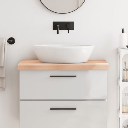 Piano Bagno 80x60x(2-6) cm in Legno Massello Non Trattato