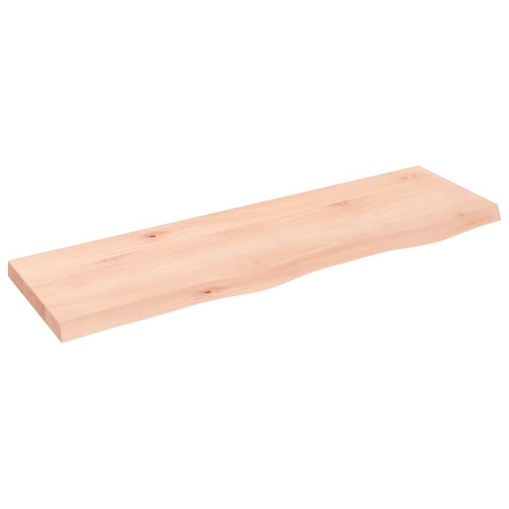 Piano Bagno 100x30x(2-4) cm in Legno Massello Non Trattato