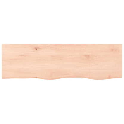 Piano Bagno 100x30x(2-4) cm in Legno Massello Non Trattato