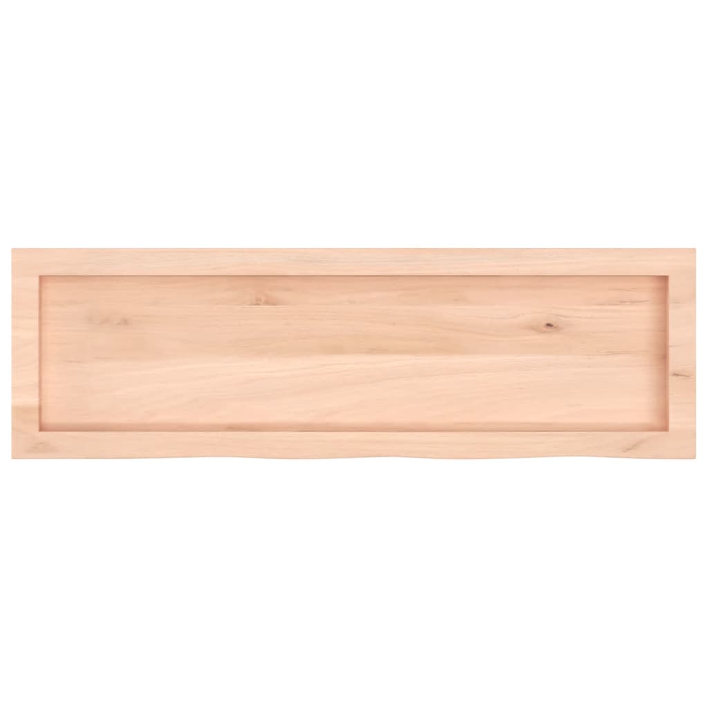Piano Bagno 100x30x(2-4) cm in Legno Massello Non Trattato