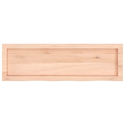Piano Bagno 100x30x(2-4) cm in Legno Massello Non Trattato