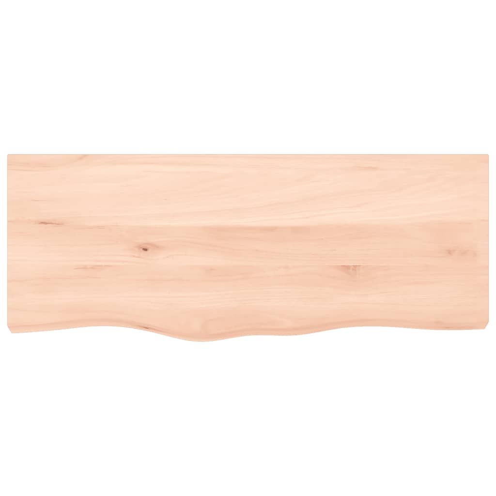 Piano Bagno 100x40x(2-4) cm in Legno Massello Non Trattato