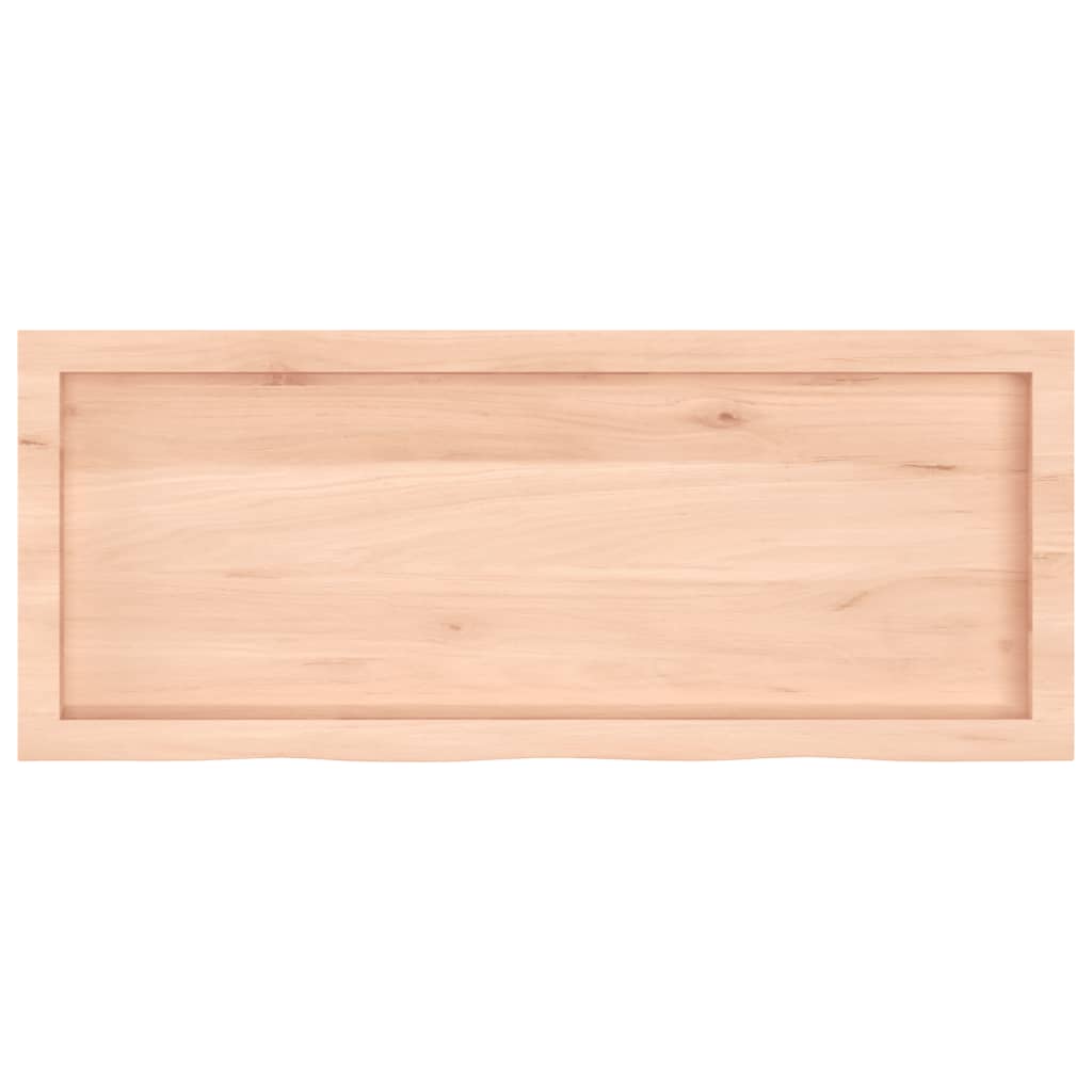Piano Bagno 100x40x(2-4) cm in Legno Massello Non Trattato