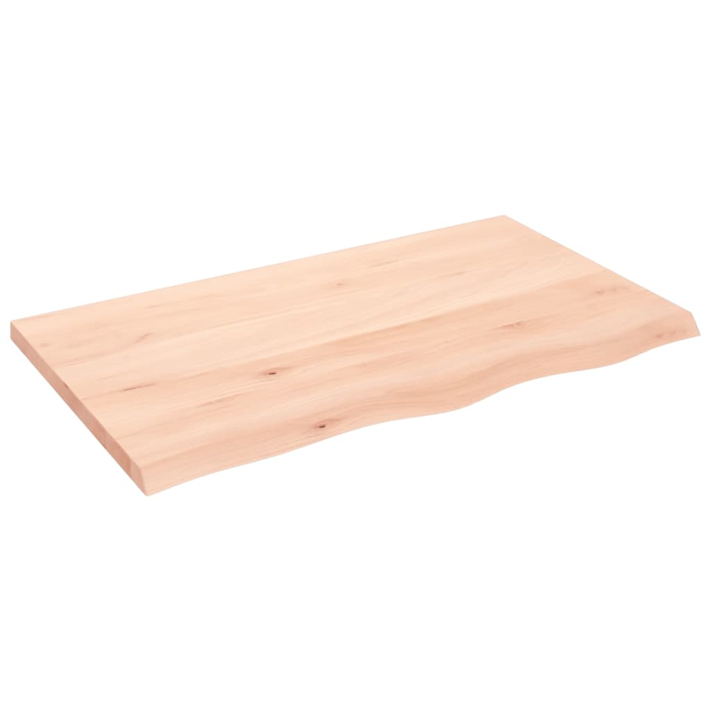 Piano Bagno 100x60x(2-4) cm in Legno Massello Non Trattato