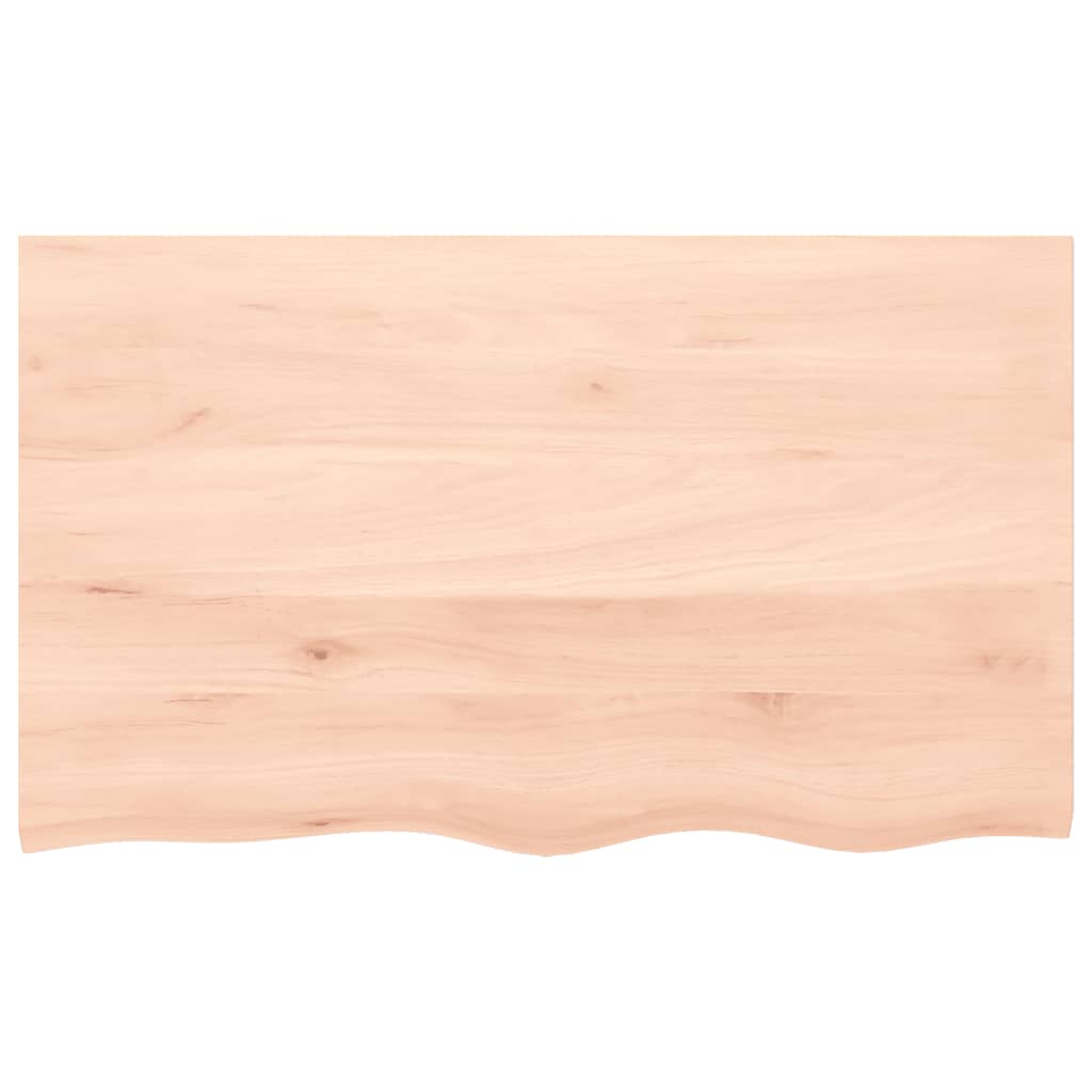 Piano Bagno 100x60x(2-4) cm in Legno Massello Non Trattato