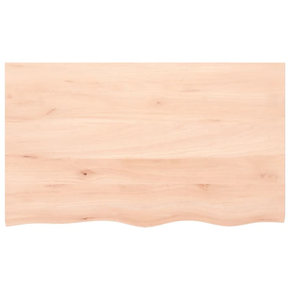 Piano Bagno 100x60x(2-6) cm in Legno Massello Non Trattato