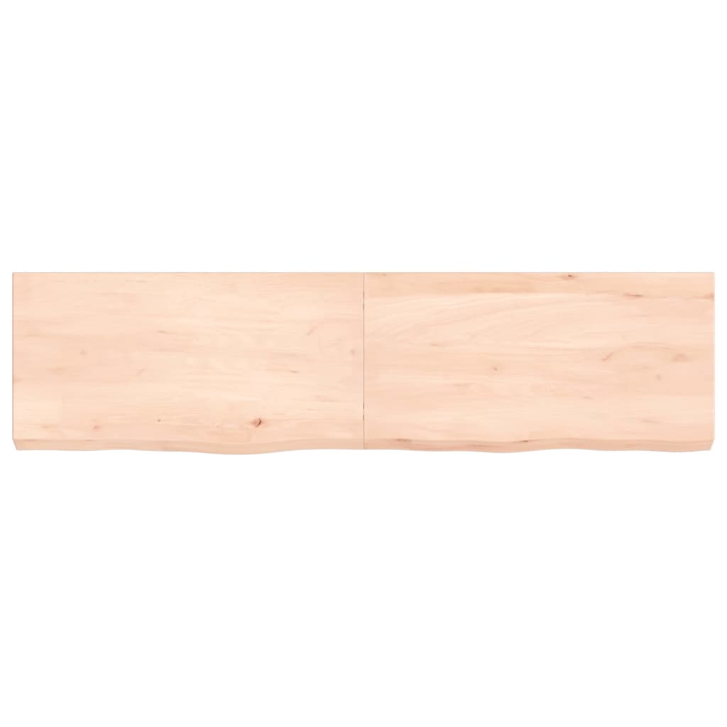 Piano Bagno 120x30x(2-6) cm in Legno Massello Non Trattato