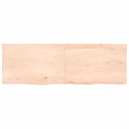 Piano Bagno 120x40x(2-4) cm in Legno Massello Non Trattato