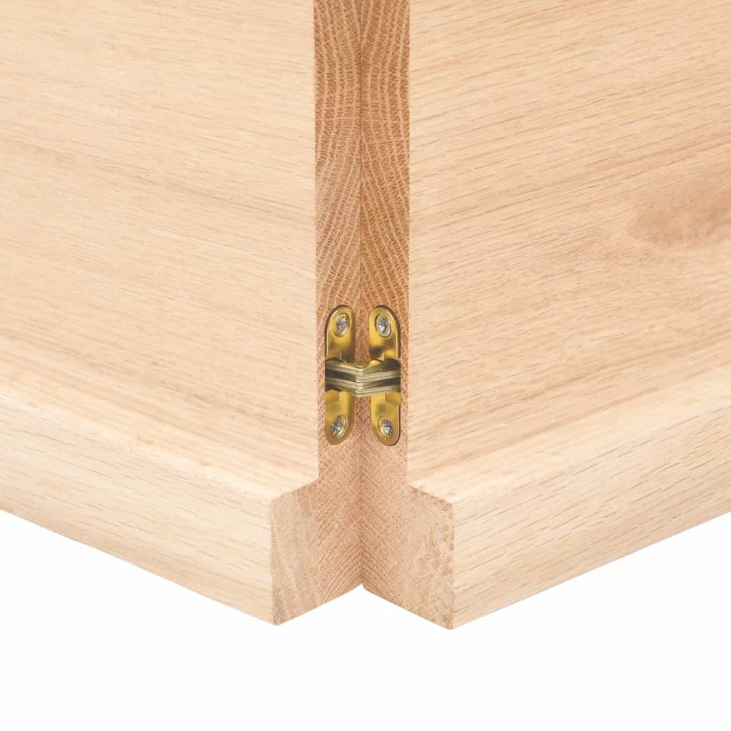 Piano Bagno 120x40x(2-4) cm in Legno Massello Non Trattato