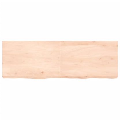 Piano Bagno 120x40x(2-6) cm in Legno Massello Non Trattato