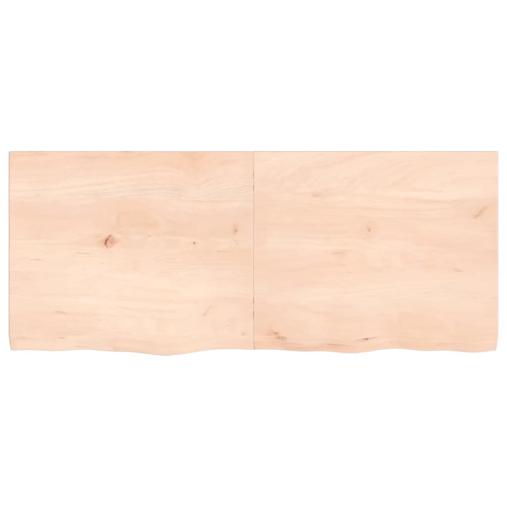 Piano Bagno 120x50x(2-4) cm in Legno Massello Non Trattato
