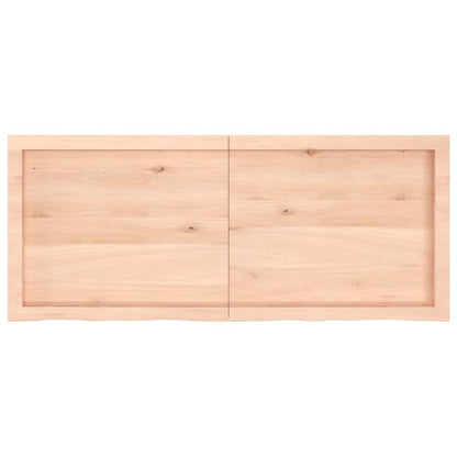 Piano Bagno 120x50x(2-4) cm in Legno Massello Non Trattato