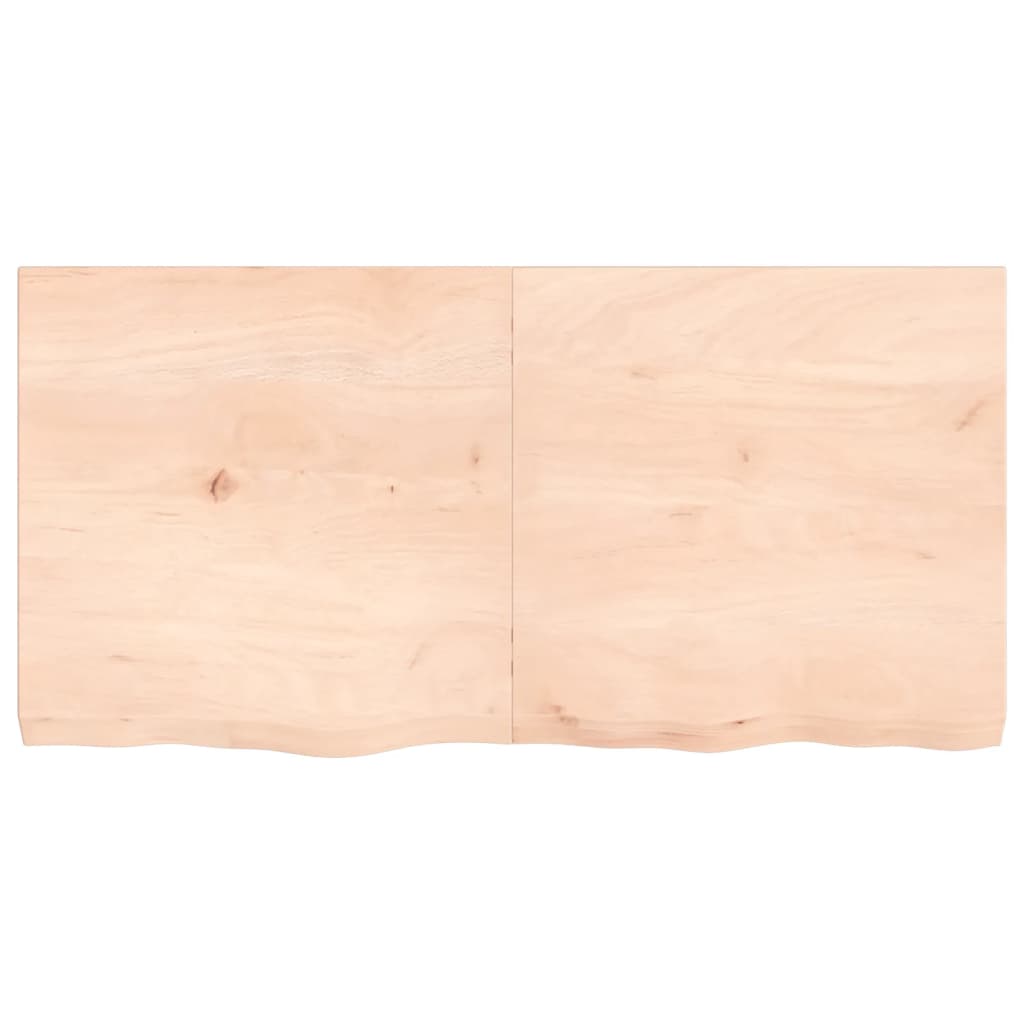 Piano Bagno 120x60x(2-6) cm in Legno Massello Non Trattato
