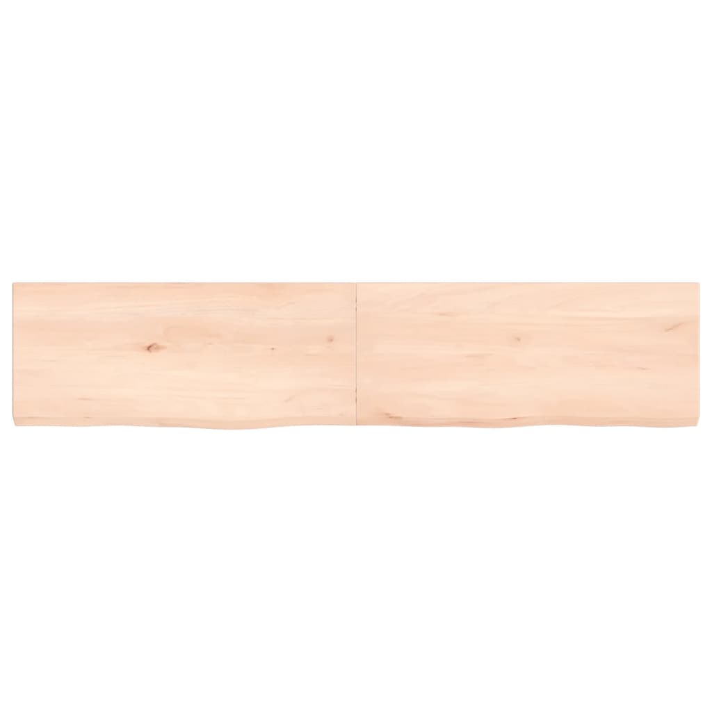 Piano Bagno 140x30x(2-4) cm in Legno Massello Non Trattato