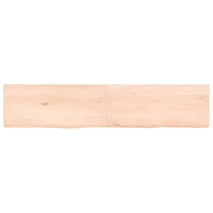 Piano Bagno 140x30x(2-4) cm in Legno Massello Non Trattato