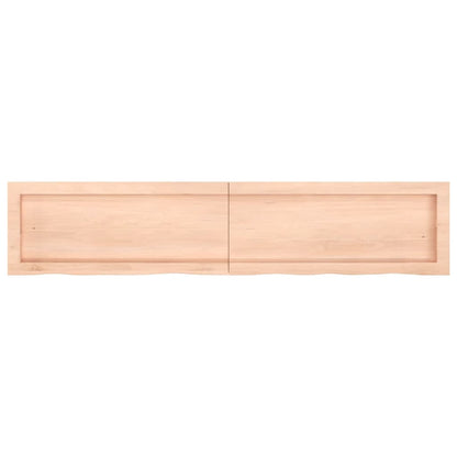 Piano Bagno 140x30x(2-4) cm in Legno Massello Non Trattato