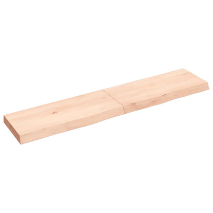 Piano Bagno 140x30x(2-6) cm in Legno Massello Non Trattato