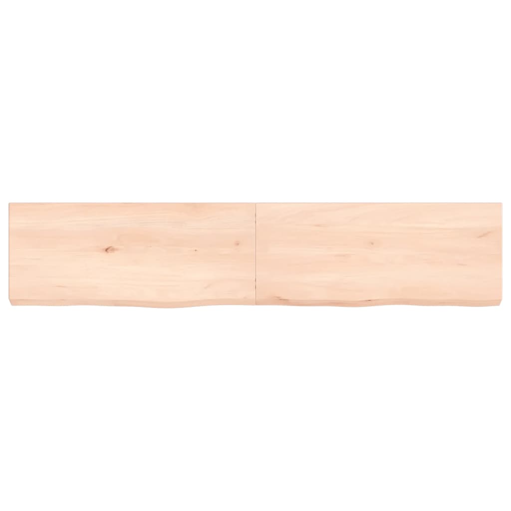 Piano Bagno 140x30x(2-6) cm in Legno Massello Non Trattato