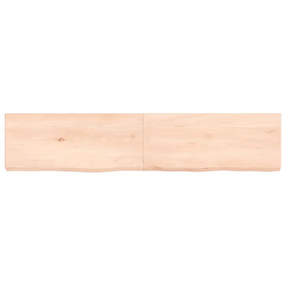 Piano Bagno 140x30x(2-6) cm in Legno Massello Non Trattato