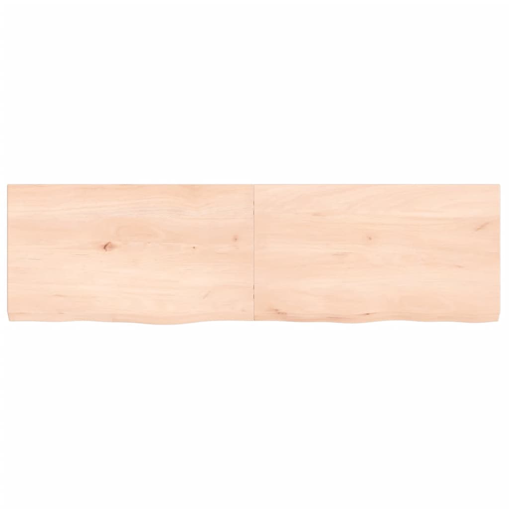 Piano Bagno 140x40x(2-4) cm in Legno Massello Non Trattato