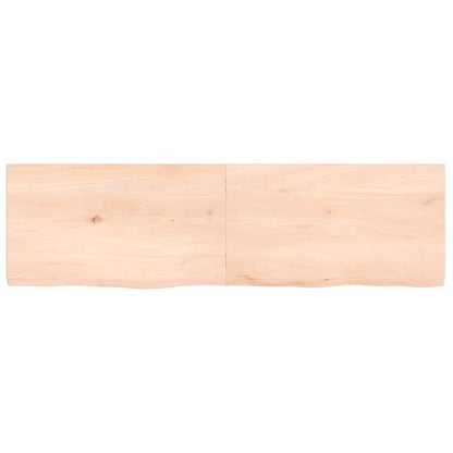Piano Bagno 140x40x(2-4) cm in Legno Massello Non Trattato