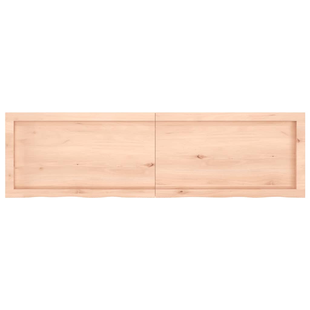 Piano Bagno 140x40x(2-4) cm in Legno Massello Non Trattato