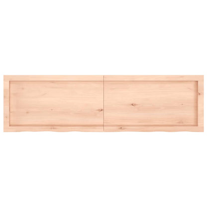Piano Bagno 140x40x(2-4) cm in Legno Massello Non Trattato