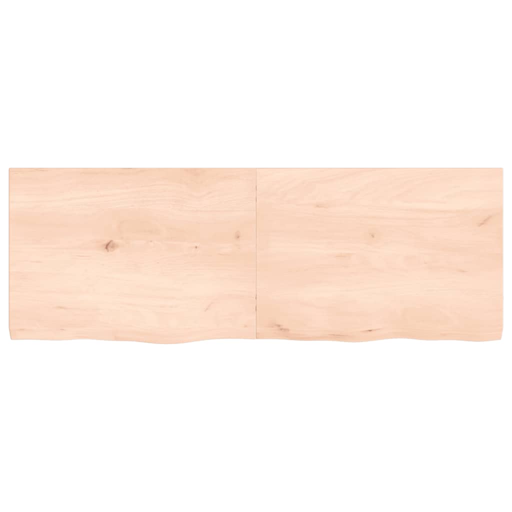 Piano Bagno 140x50x(2-4) cm in Legno Massello Non Trattato