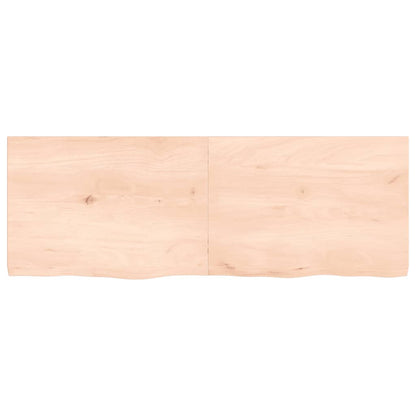 Piano Bagno 140x50x(2-4) cm in Legno Massello Non Trattato